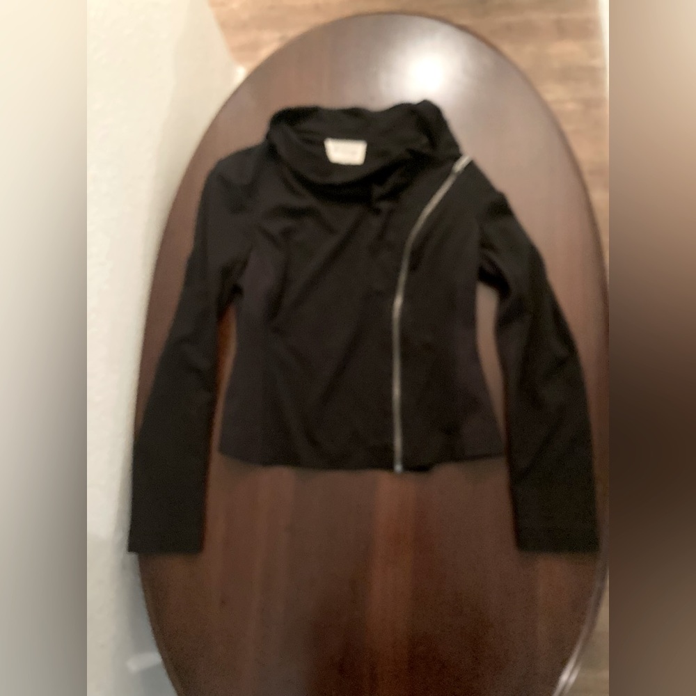 Vince Camuto Zipper Blazer Jacket Top Long Sleeve Black Women’s Size Medium M